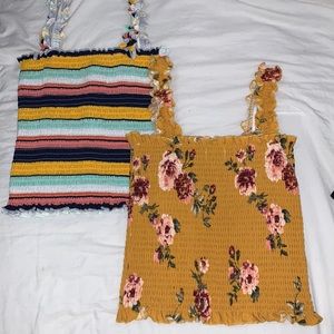 2 pairs of Ruffled tank tops